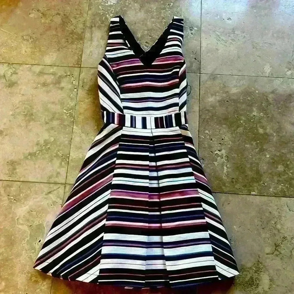 Adelyn Rae dress size small. Striped Sleeveless hidden zipper on side NWT - Picture 7 of 11